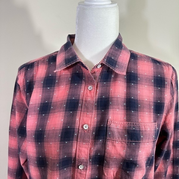 Stylus sz lg button down shirt in a blue and pink plaid - Picture 2 of 12